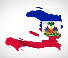 Haiti Map Silhouette with National Flag Design vector