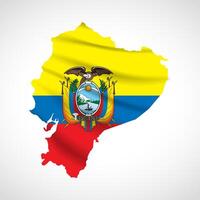 Ecuador Map Silhouette with National Flag Design vector