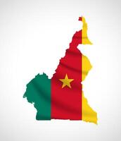 Cameroon Map Silhouette with National Flag Design vector