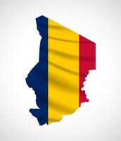 Chad Map Silhouette with National Flag Design vector