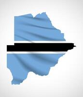 Botswana Map Silhouette with National Flag Design vector