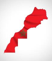 Morocco Map Silhouette with National Flag Design vector