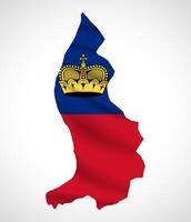 Liechtenstein Map Silhouette with National Flag Design vector