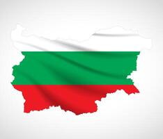Bulgaria Map Silhouette with National Flag Design vector