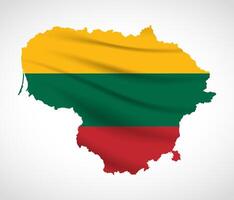Lithuania Map Silhouette with National Flag Design vector