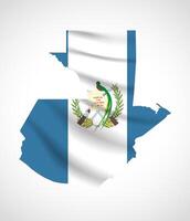 Guatemala Map Silhouette with National Flag Design vector