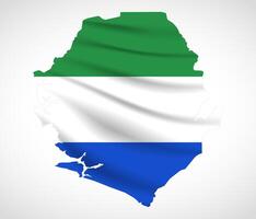 Sierra Leone Map Silhouette with National Flag Design vector