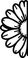 Half Daisy Outline vector