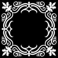 A vintage square frame illustration element. Floral symmetry border. Fit for banner, background, merchandise. Eps 10. vector