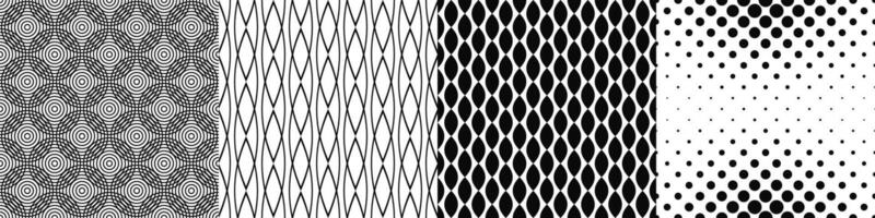 Black and white geometric pattern collection vector