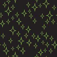 seamless pattern with green stars on black background vector