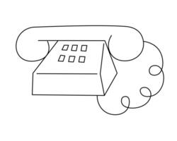 telephone icon in line style vector