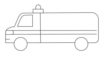 ambulance car icon in line style vector