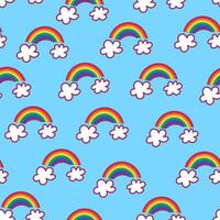 seamless pattern with rainbow vector
