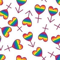 seamless pattern with lgbt rainbow signs vector