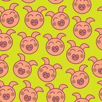 seamless pattern with funny pigs vector