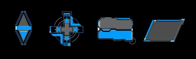 A sleek and modern interface displays various red icons and shapes against a black background, suitable for gaming or high-tech projects, emphasizing digital sophistication vector