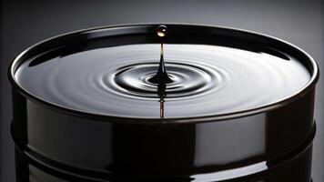 Simplicity in motion crude oil drop impact industrial setting aesthetic photography balanced environment close-up view photo