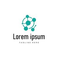 neuron logo design dna structure atom simple vector