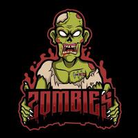 The best zombie logo mascot with a scary gesture vector