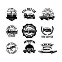 Set of Retro car club labels. Retro design graphic element, emblem, logo, insignia, sign, identity, logotype, poster. design elements. vector