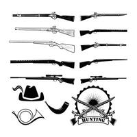 Set of illustrations of hunting rifles isolated on white background. Nautical anchor vector