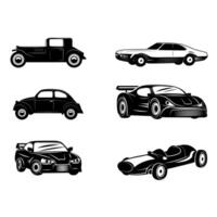 Set of retro cars icons. Retro design graphic element, emblem, logo, insignia, sign, identity, logotype, poster. design elements. vector