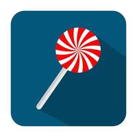 Candy icon with long shadow. Flat design style. Candy simple silhouette. Modern, minimalist icon in stylish colors. vector