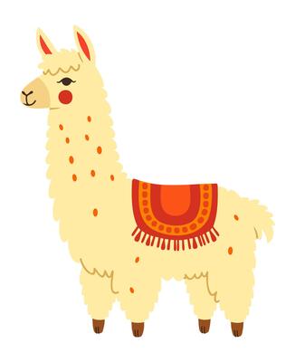 Cute lama. isolated illustration