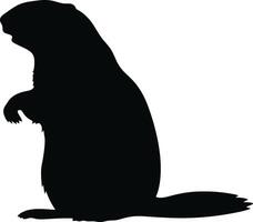 Groundhog Day. Silhouette of a Groundhog vector