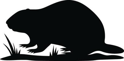 Groundhog Day. Silhouette of a Groundhog in a Natural Setting vector