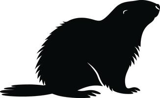 Groundhog Day. Silhouette of a Groundhog in a Simple Design vector