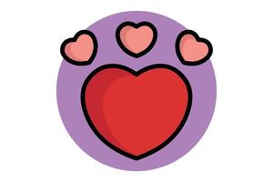 Heart icon. colored outline icon style. icon related to valentine. valentine day elements illustration vector
