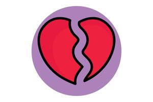 Broken heart icon. colored outline icon style. icon related to valentine. valentine day elements illustration vector