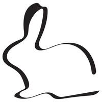 simple icon of a sitting bunny drawn with an unusual outline, for Easter or other designs vector