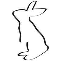 simple icon of a rabbit drawn with an original outline standing on its hind legs, for Easter or other designs or logos vector
