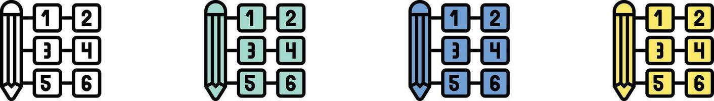 sequence icon. Outline, Green, Blue and Yellow Style Design Isolated On White Background vector