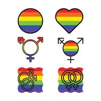 a rainbow flag with different symbols vector