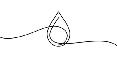 continuous line drawing of water drop symbol. abstract line art illustration vector