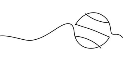 continuous line drawing of basketball symbol. abstract line art illustration vector
