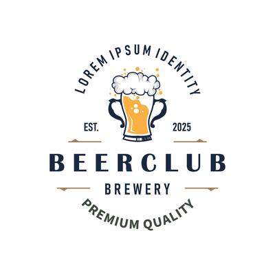 craft beer logo design template retro vintage