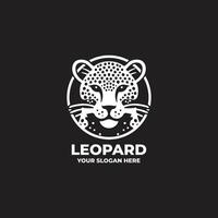 flat design logo of a leopard simple and modern vector