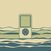 Digital Audio Player on Abstract Landscape vector