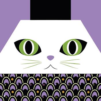 Geometric Cat Face with Scaled Pattern vector