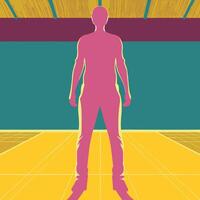 Silhouette of a Person Standing in a Room vector