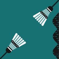 Pair of Shuttlecocks on Teal Background vector