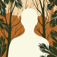 Abstract Nature Background Silhouette, Palm Trees, and Tropical Forest vector