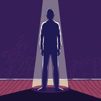 Alone in the Spotlight Confronting Isolation and Vulnerability vector
