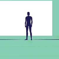 Human Figure Silhouette Against a Blank Background vector