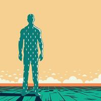Solitary Figure A Study in Isolation and Pattern vector